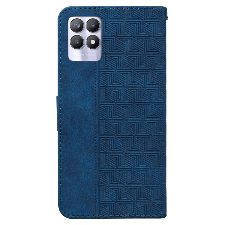 For OPPO Realme 8i Geometric Embossed Leather Phone Case