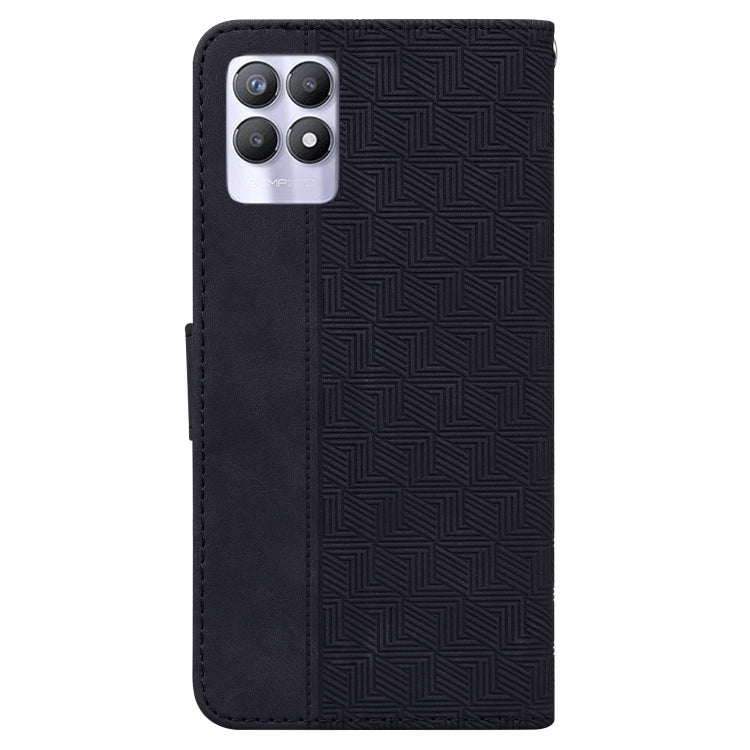 For OPPO Realme 8i Geometric Embossed Leather Phone Case