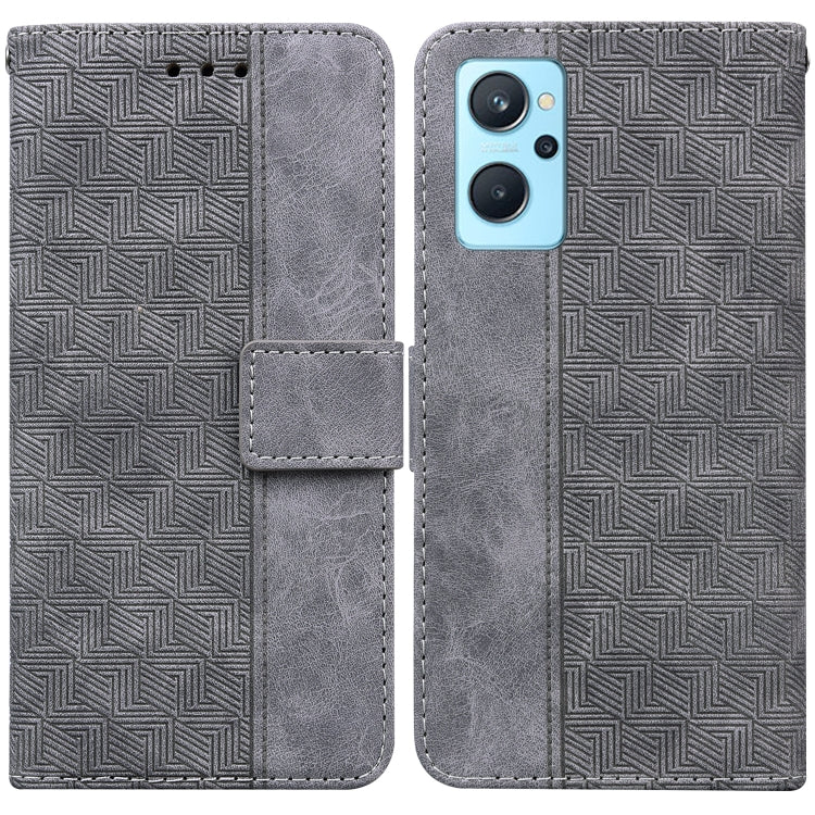 For OPPO Realme 9i / A76 4G / A36 Geometric Embossed Leather Phone Case