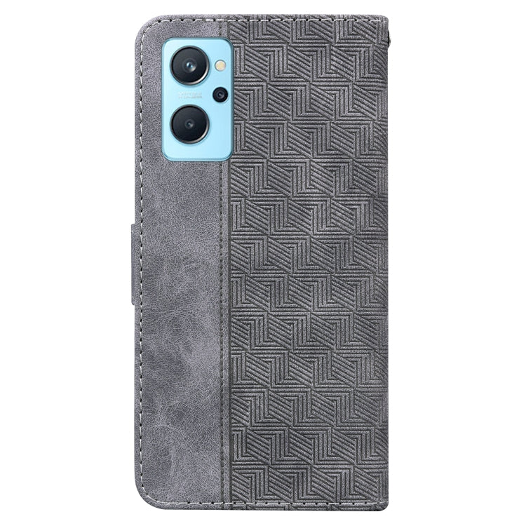 For OPPO Realme 9i / A76 4G / A36 Geometric Embossed Leather Phone Case