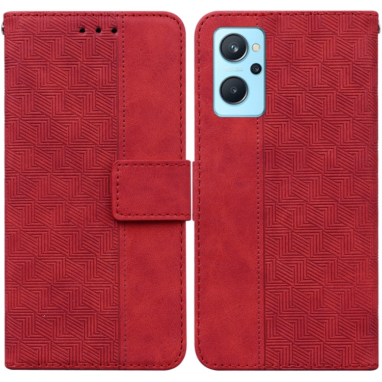 For OPPO Realme 9i / A76 4G / A36 Geometric Embossed Leather Phone Case