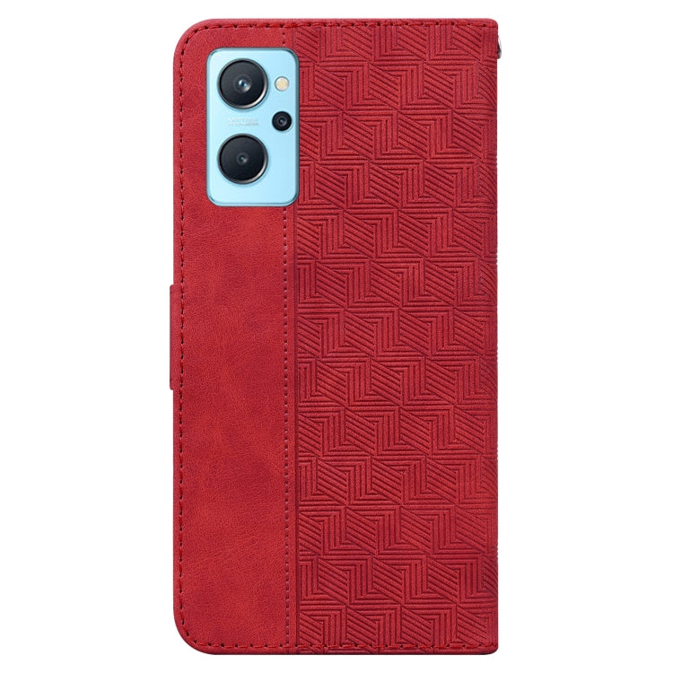 For OPPO Realme 9i / A76 4G / A36 Geometric Embossed Leather Phone Case