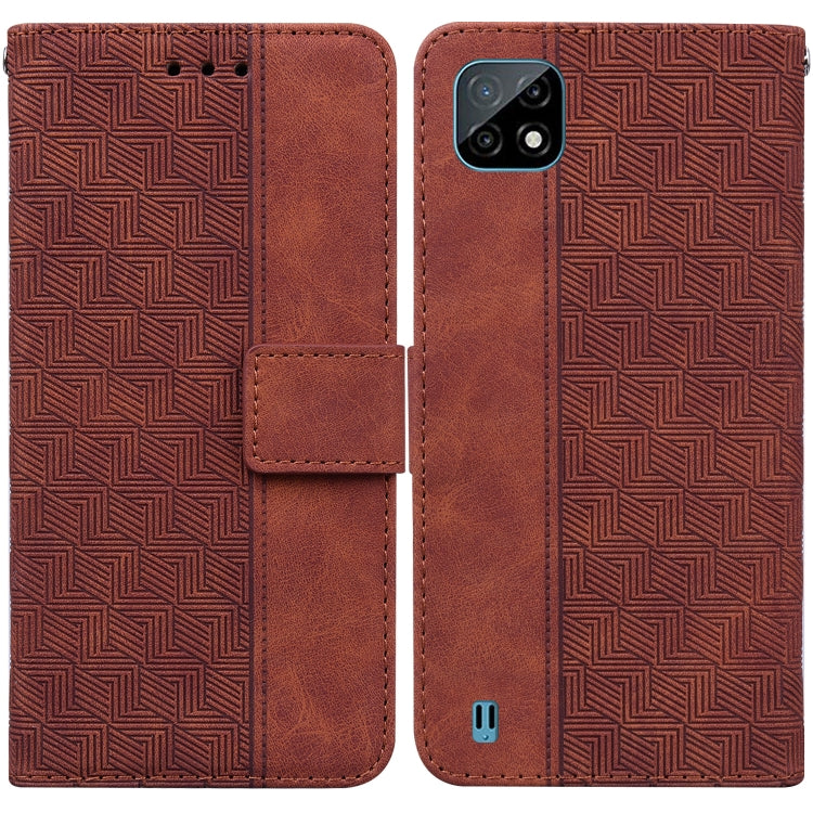 For OPPO Realme C20 / C11 2021 Geometric Embossed Leather Phone Case