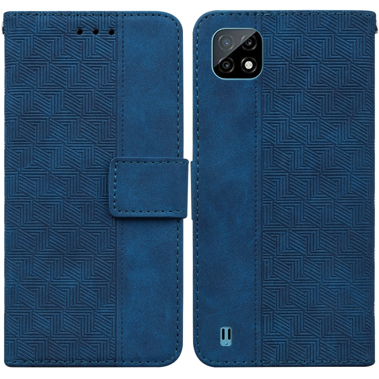 For OPPO Realme C20 / C11 2021 Geometric Embossed Leather Phone Case