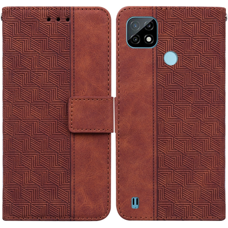 For OPPO Realme C21 Geometric Embossed Leather Phone Case