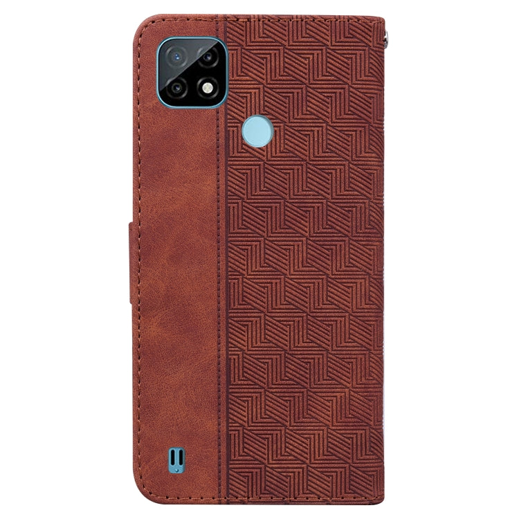 For OPPO Realme C21 Geometric Embossed Leather Phone Case