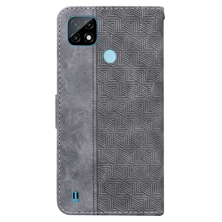 For OPPO Realme C21 Geometric Embossed Leather Phone Case