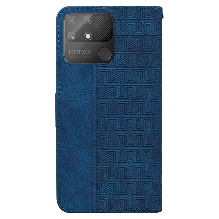 For OPPO Realme Narzo 50A Geometric Embossed Leather Phone Case