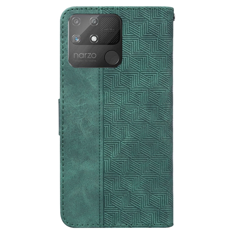 For OPPO Realme Narzo 50A Geometric Embossed Leather Phone Case