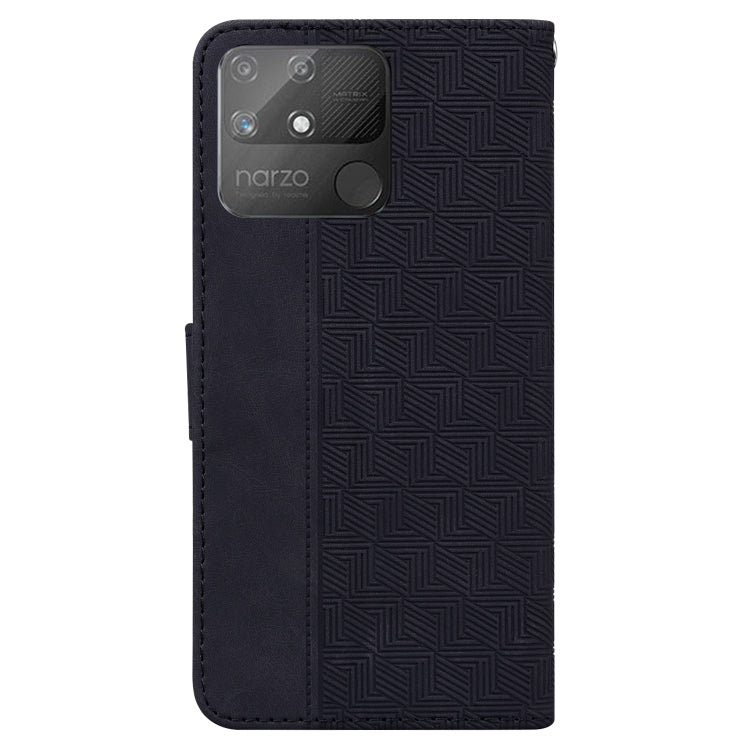 For OPPO Realme Narzo 50A Geometric Embossed Leather Phone Case
