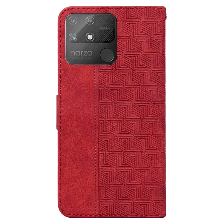 For OPPO Realme Narzo 50A Geometric Embossed Leather Phone Case
