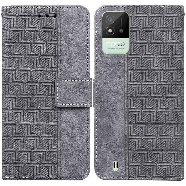For OPPO Realme Narzo 50i Geometric Embossed Leather Phone Case