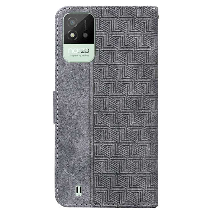 For OPPO Realme Narzo 50i Geometric Embossed Leather Phone Case