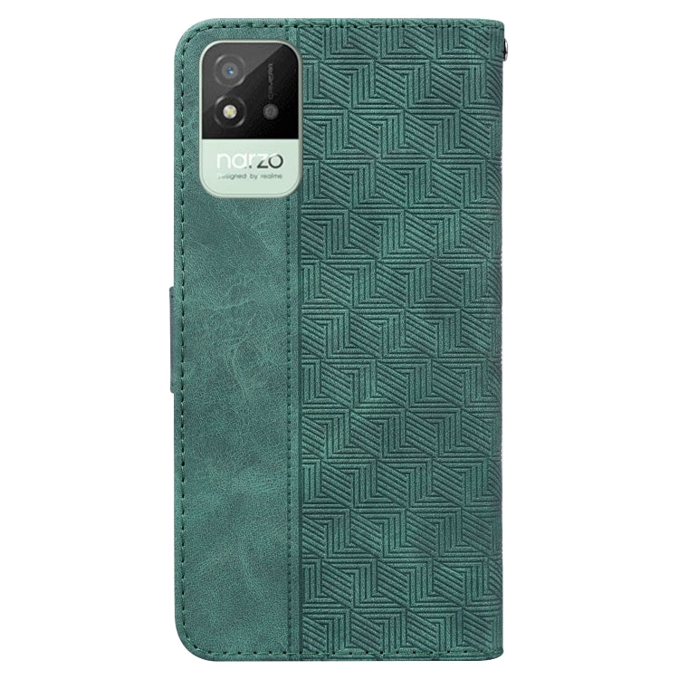 For OPPO Realme Narzo 50i Geometric Embossed Leather Phone Case