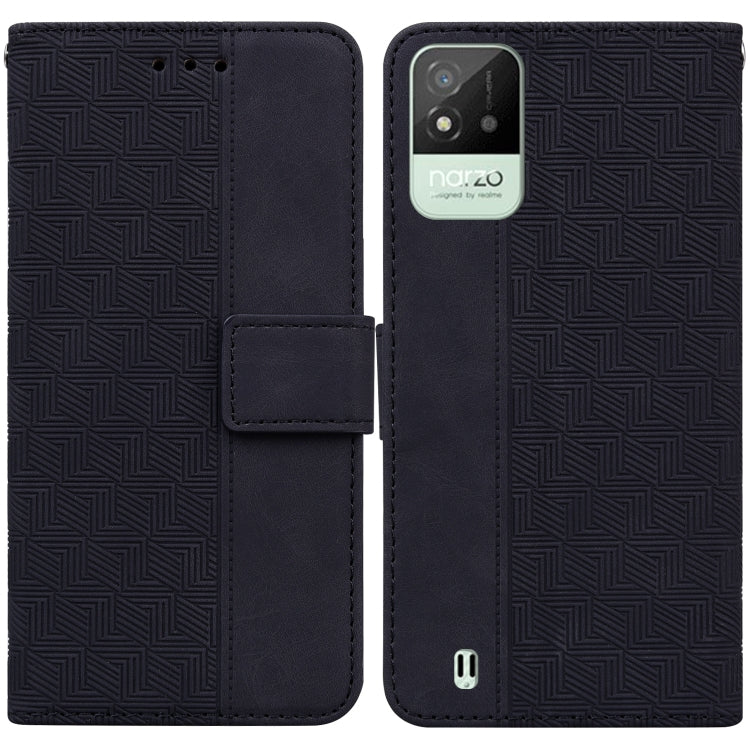 For OPPO Realme Narzo 50i Geometric Embossed Leather Phone Case