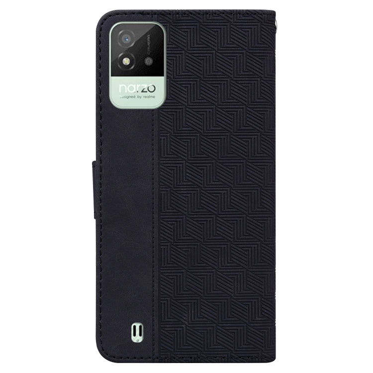 For OPPO Realme Narzo 50i Geometric Embossed Leather Phone Case