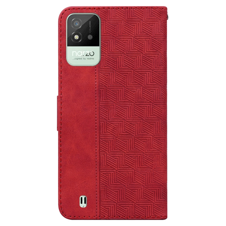 For OPPO Realme Narzo 50i Geometric Embossed Leather Phone Case
