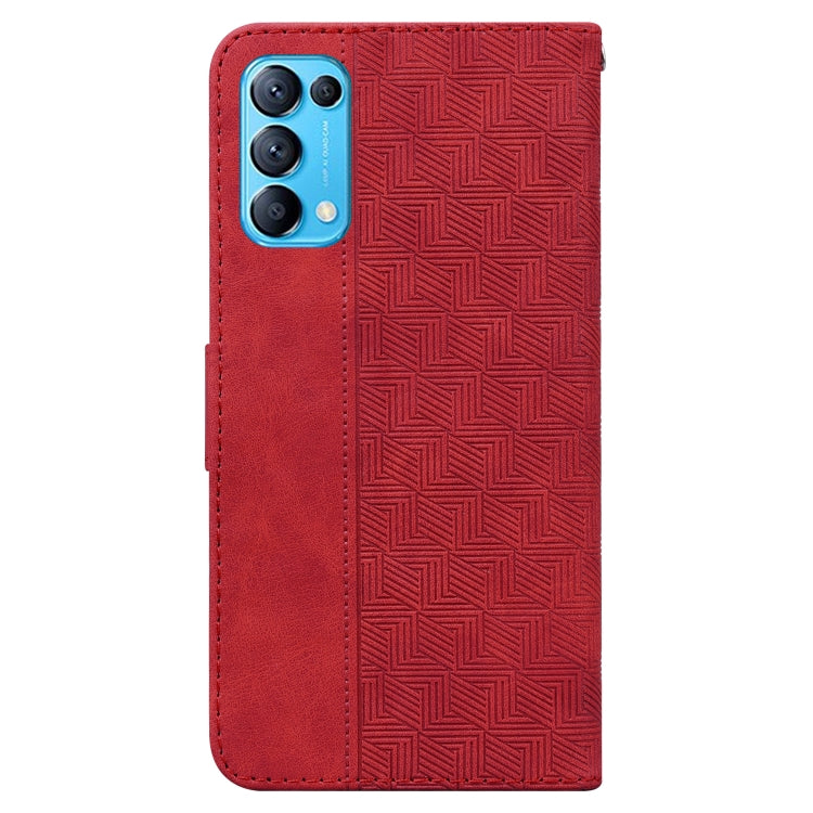 For OPPO Reno5 5G / 4G / Find X3 Lite Geometric Embossed Leather Phone Case