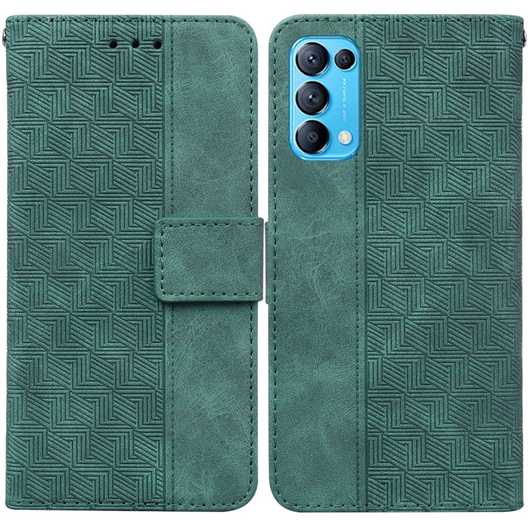 For OPPO Reno5 Pro 5G Geometric Embossed Leather Phone Case