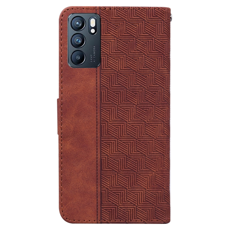 For OPPO Reno6 5G Geometric Embossed Leather Phone Case