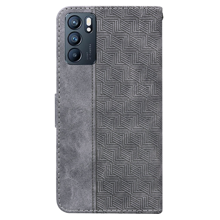 For OPPO Reno6 5G Geometric Embossed Leather Phone Case