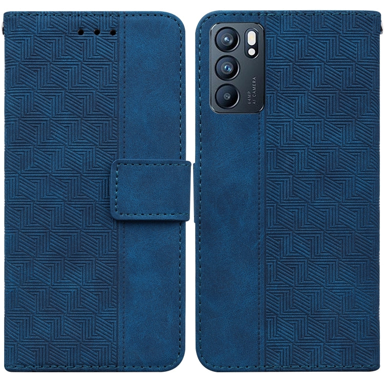 For OPPO Reno6 5G Geometric Embossed Leather Phone Case
