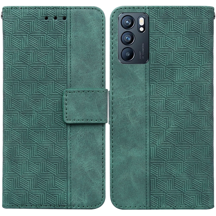 For OPPO Reno6 5G Geometric Embossed Leather Phone Case
