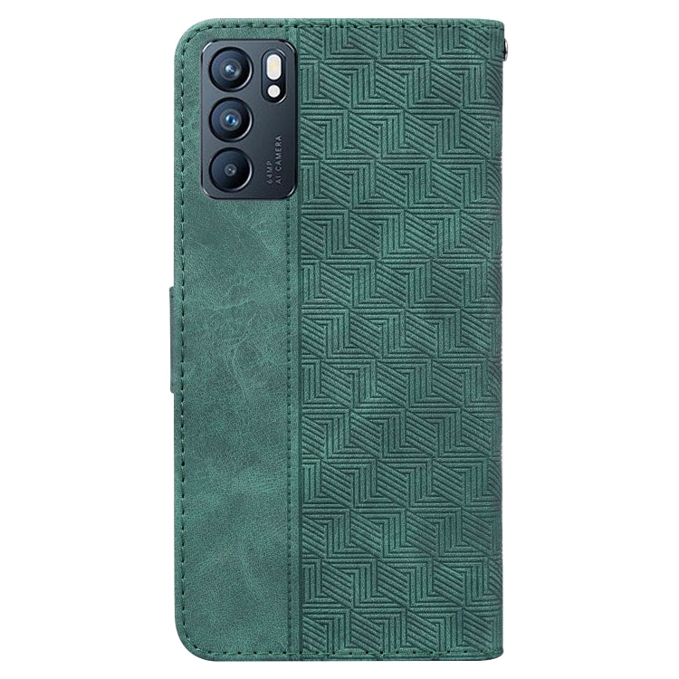 For OPPO Reno6 5G Geometric Embossed Leather Phone Case