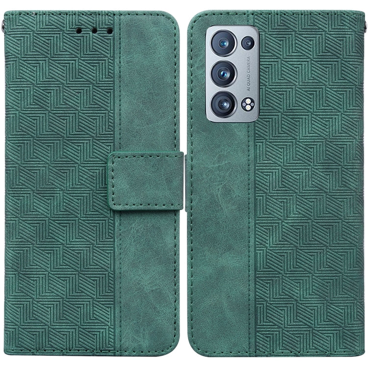 For OPPO Reno6 Pro+ 5G Geometric Embossed Leather Phone Case