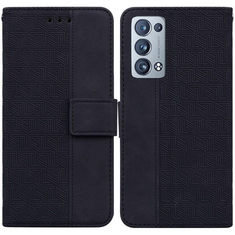 For OPPO Reno6 Pro+ 5G Geometric Embossed Leather Phone Case