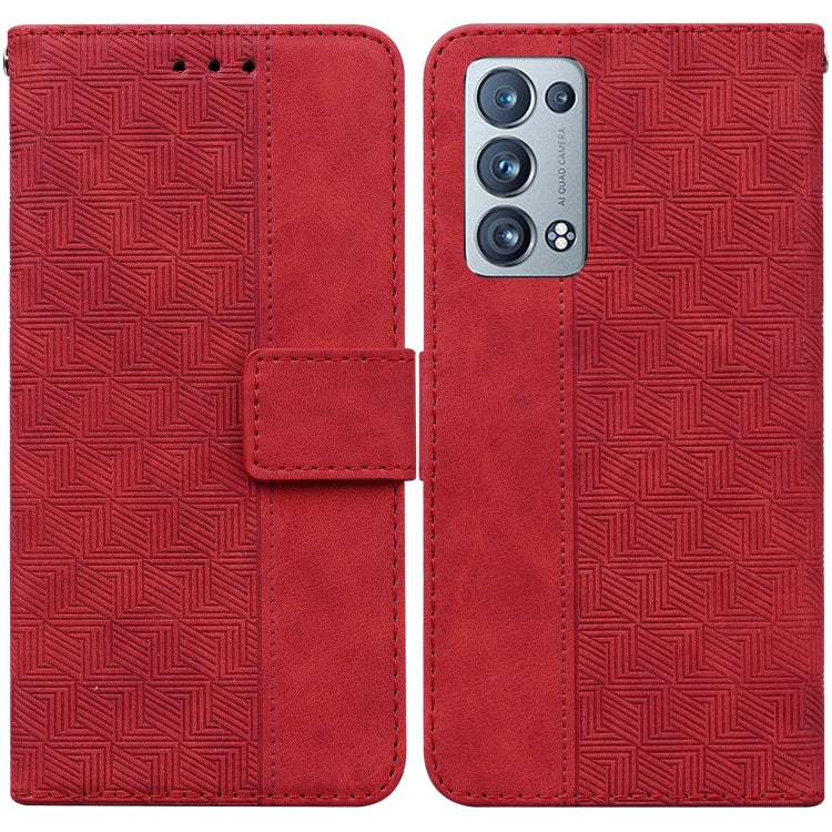 For OPPO Reno6 Pro+ 5G Geometric Embossed Leather Phone Case
