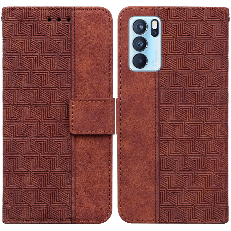 For OPPO Reno6 Pro 5G Geometric Embossed Leather Phone Case