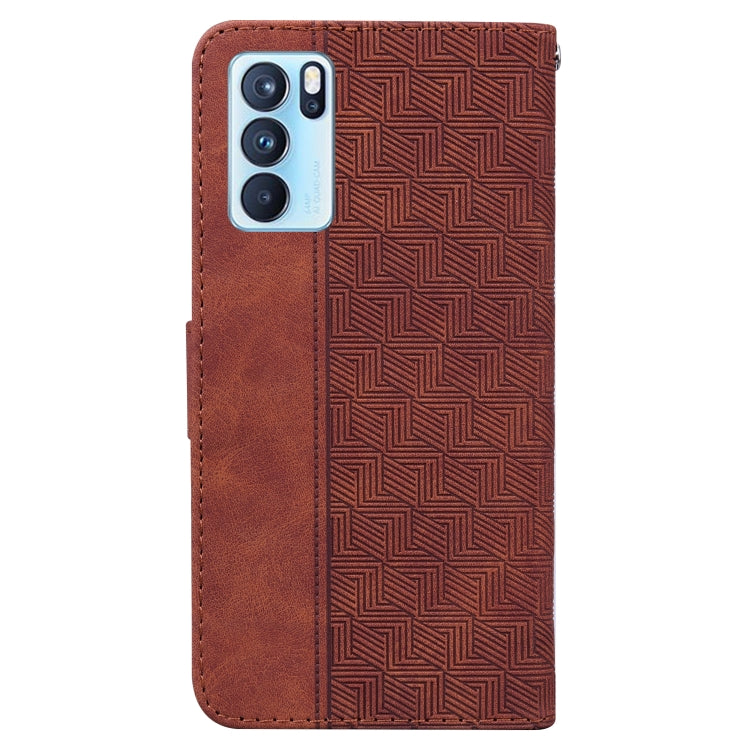 For OPPO Reno6 Pro 5G Geometric Embossed Leather Phone Case