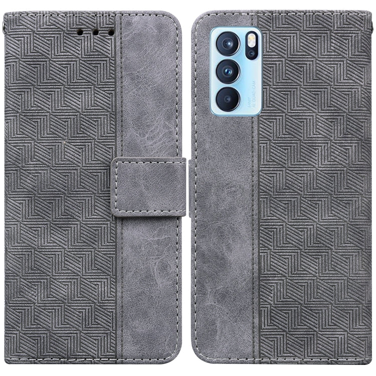For OPPO Reno6 Pro 5G Geometric Embossed Leather Phone Case