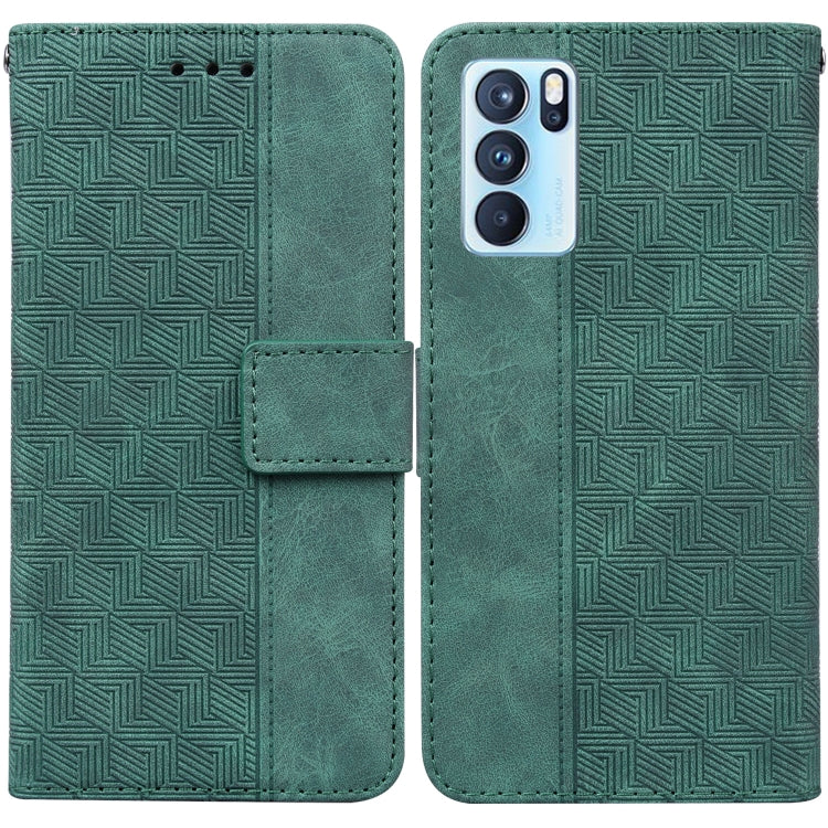 For OPPO Reno6 Pro 5G Geometric Embossed Leather Phone Case