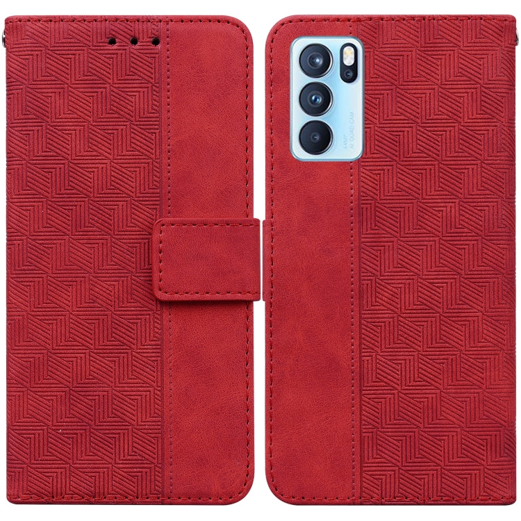 For OPPO Reno6 Pro 5G Geometric Embossed Leather Phone Case