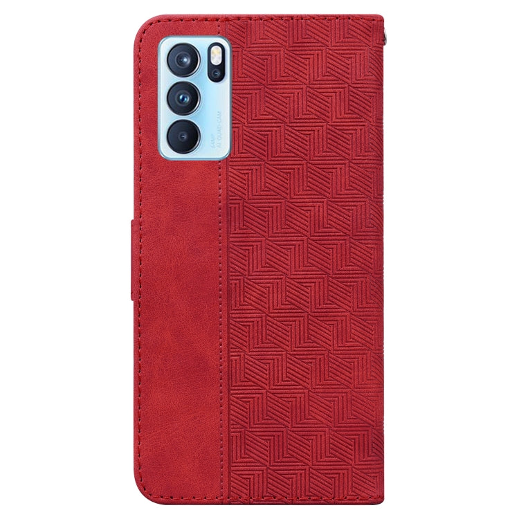 For OPPO Reno6 Pro 5G Geometric Embossed Leather Phone Case