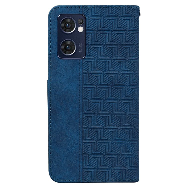 For OPPO Reno7 5G / Find X5 Lite Geometric Embossed Leather Phone Case