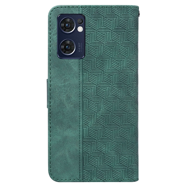 For OPPO Reno7 5G / Find X5 Lite Geometric Embossed Leather Phone Case