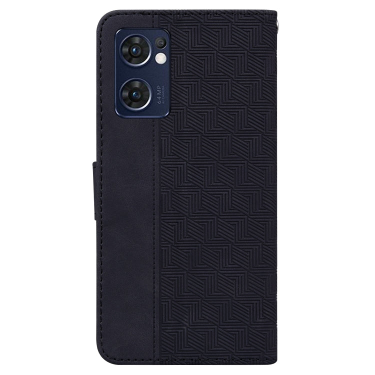 For OPPO Reno7 5G / Find X5 Lite Geometric Embossed Leather Phone Case