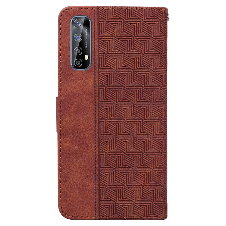 For OPPO Realme 7 / Narzo 20 Pro Geometric Embossed Leather Phone Case
