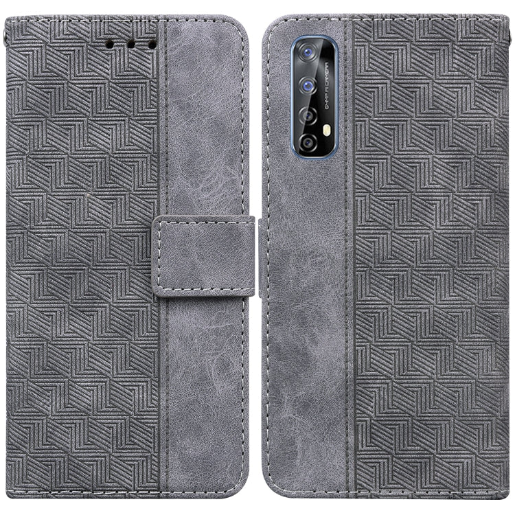 For OPPO Realme 7 / Narzo 20 Pro Geometric Embossed Leather Phone Case