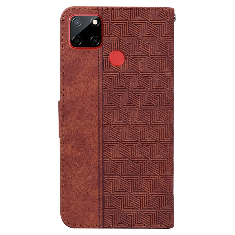 For OPPO Realme C12 / Narzo 20 Geometric Embossed Leather Phone Case