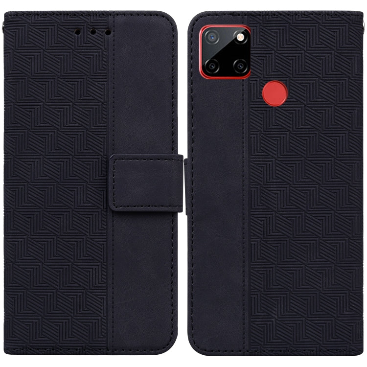 For OPPO Realme C12 / Narzo 20 Geometric Embossed Leather Phone Case