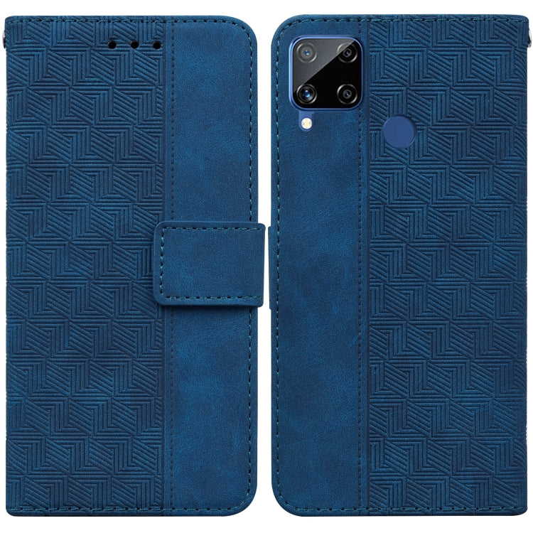 For OPPO Realme C15 Geometric Embossed Leather Phone Case