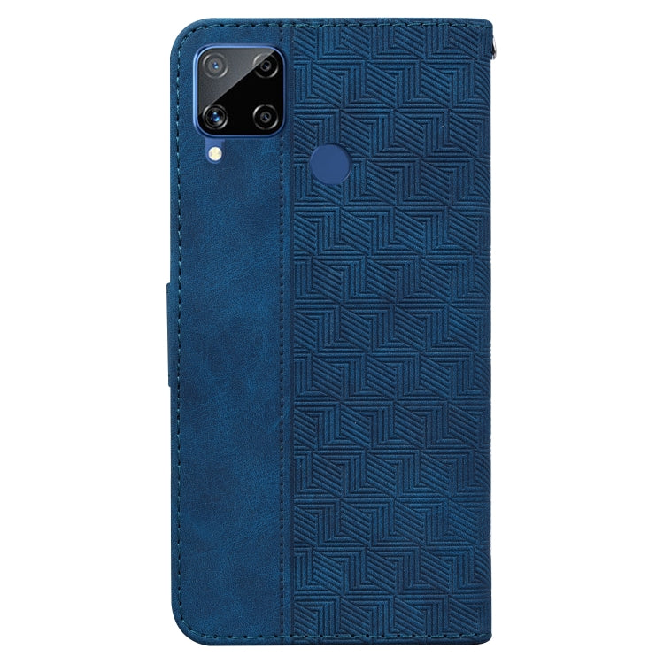 For OPPO Realme C15 Geometric Embossed Leather Phone Case
