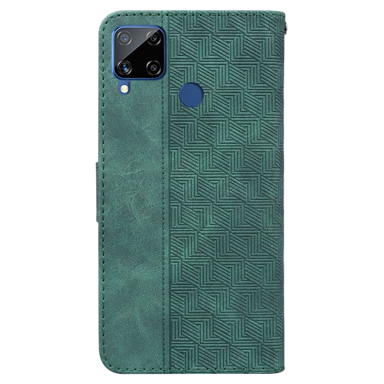 For OPPO Realme C15 Geometric Embossed Leather Phone Case