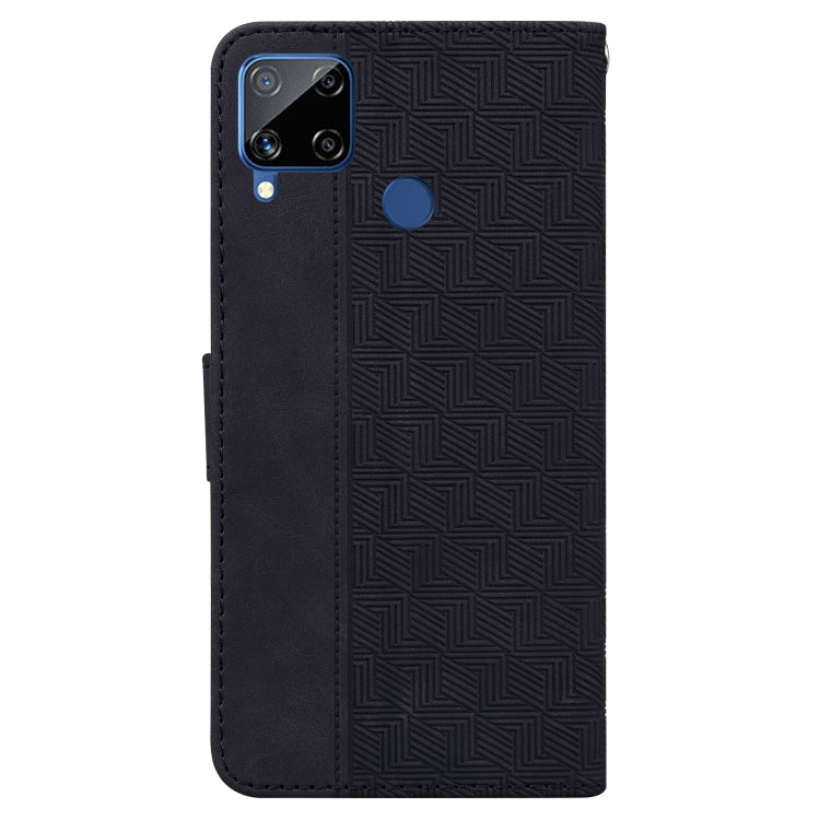 For OPPO Realme C15 Geometric Embossed Leather Phone Case