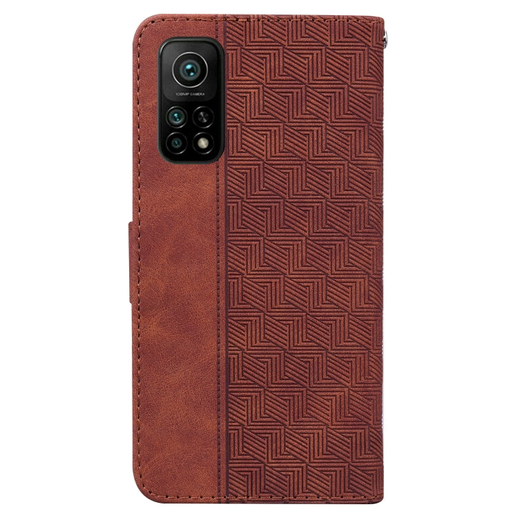For Xiaomi Mi 10T Pro 5G / 10T 5G Geometric Embossed Leather Phone Case