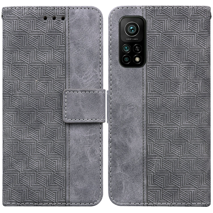 For Xiaomi Mi 10T Pro 5G / 10T 5G Geometric Embossed Leather Phone Case